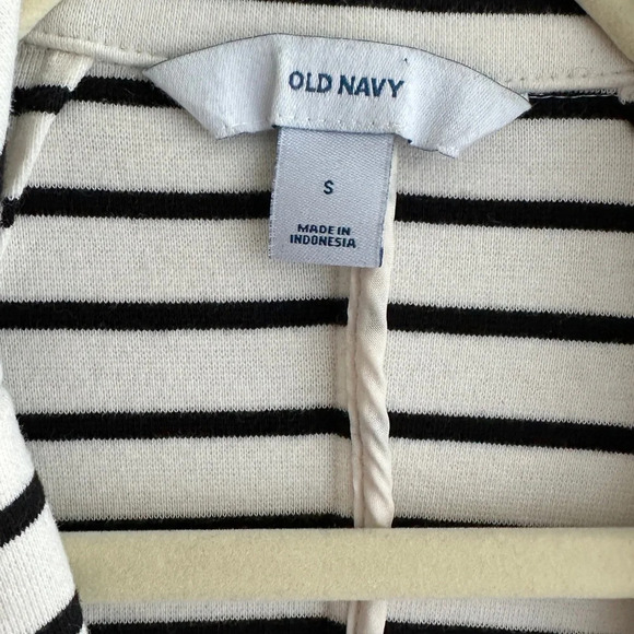 Old Navy Black and White Striped Casual Blazer, Stretchy Suit Jacket, Small - Picture 9 of 16